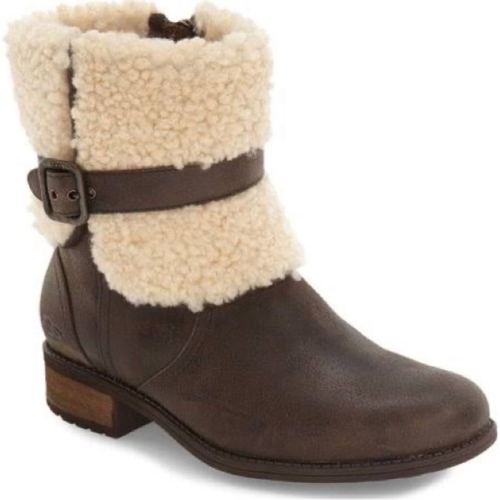 UGG Boots Blayre II Buckle Sheepskin Boot Brown 7.5